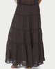 Neo Noir Felicia S Voile Nederdel Dark Brown NOS26