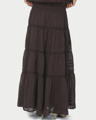 Neo Noir Felicia S Voile Nederdel Dark Brown NOS26, brun nederdel