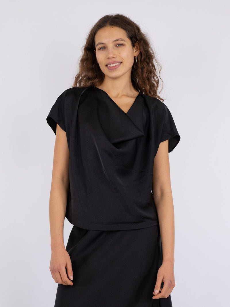 Neo Noir Annabeth Heavy Sateen Top Black