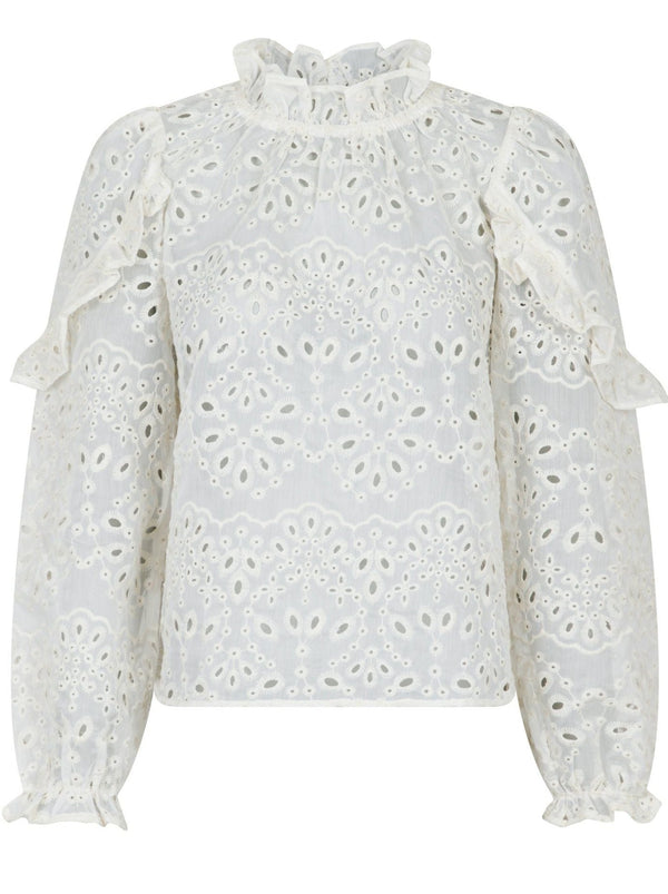 Neo Noir Nadira Embroidery Bluse Ivory