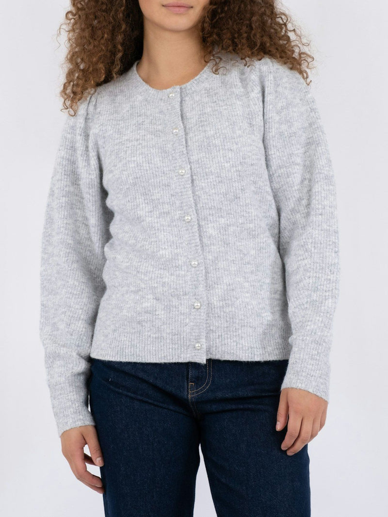 Neo Noir Nuna Knit Cardigan Light Grey Melange (Forudbestil - lev. midt oktober)