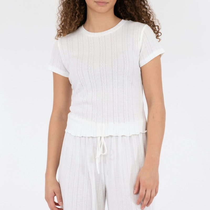 Neo Noir Lonnie Pointelle Top White