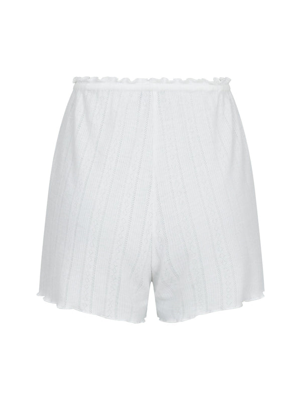 Neo Noir Merit Pointelle Shorts White