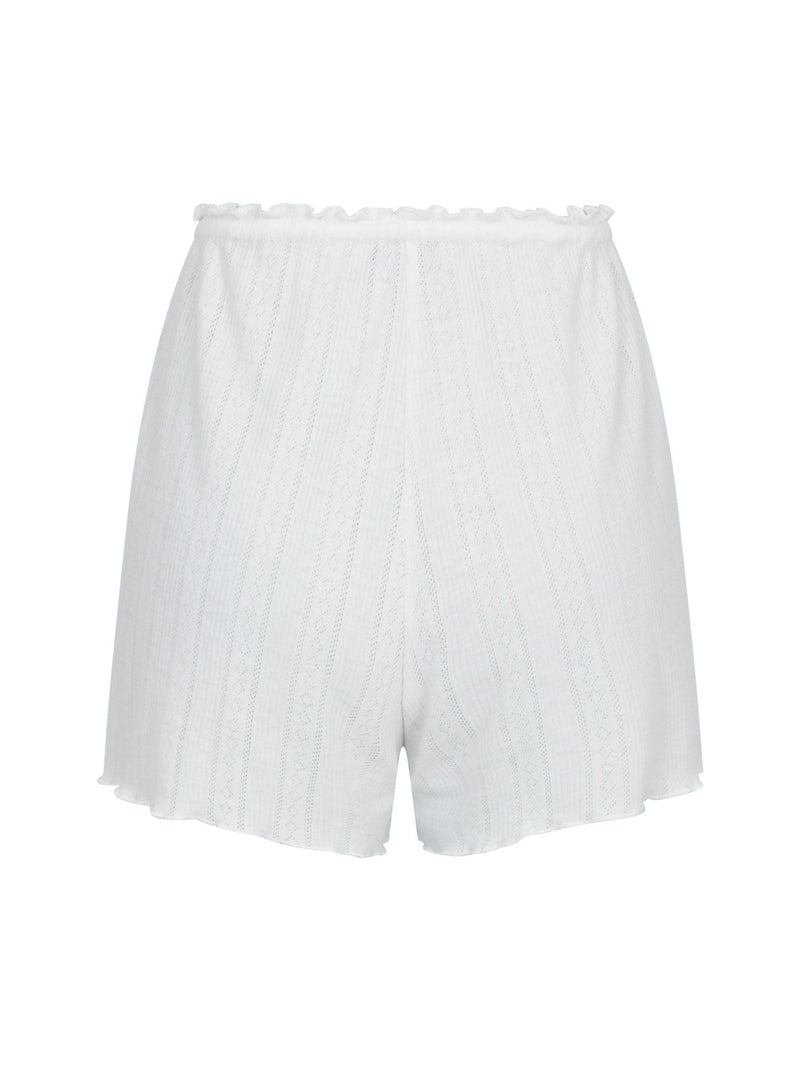 Neo Noir Merit Pointelle Shorts White