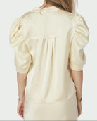 Neo Noir Roella Heavy Sateen Blouse Light Yellow NOS26, gul top