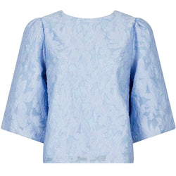 Neo Noir Lorraine Brocade Bluse Sky Blue