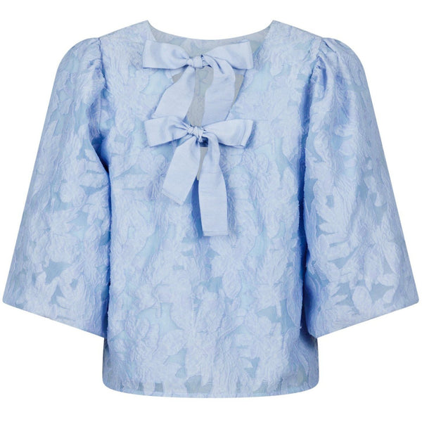 Neo Noir Lorraine Brocade Bluse Sky Blue