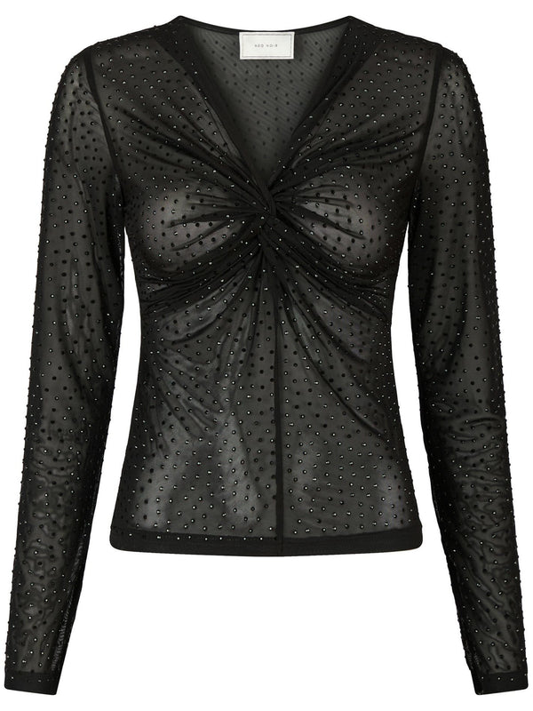 Neo Noir Alisa Stone Mesh Bluse Black