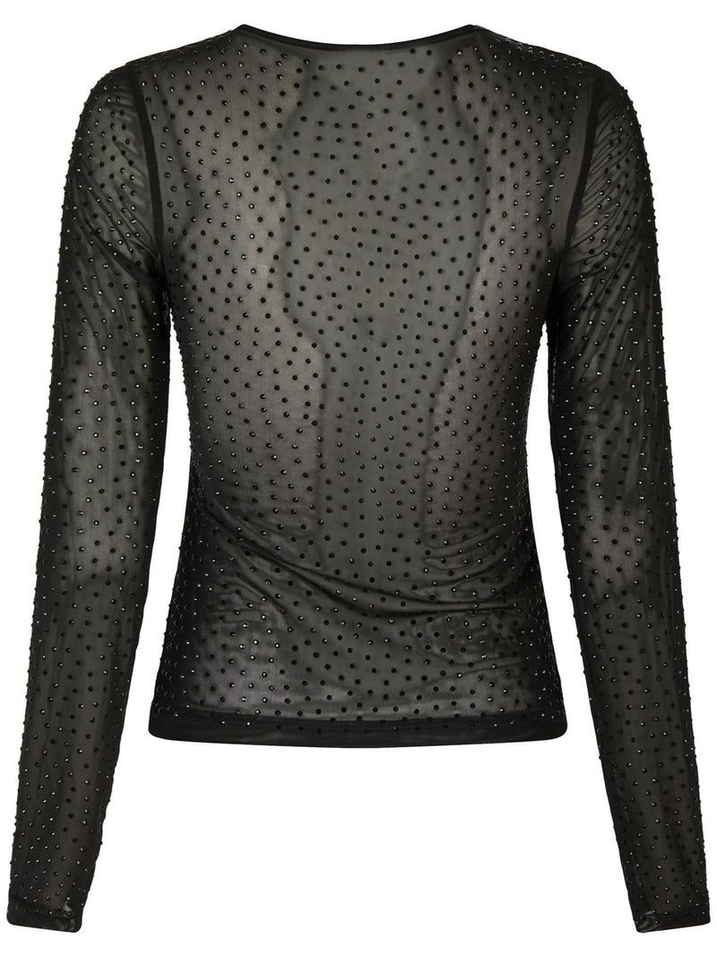 Neo Noir Alisa Stone Mesh Bluse Black