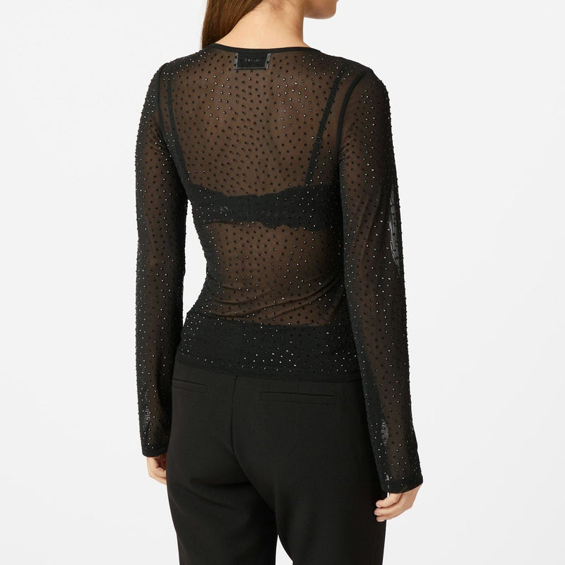 Neo Noir Alisa Stone Mesh Bluse Black