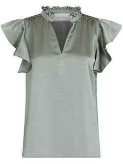 Neo Noir Stella Heavy Sateen Bluse Smoke Green