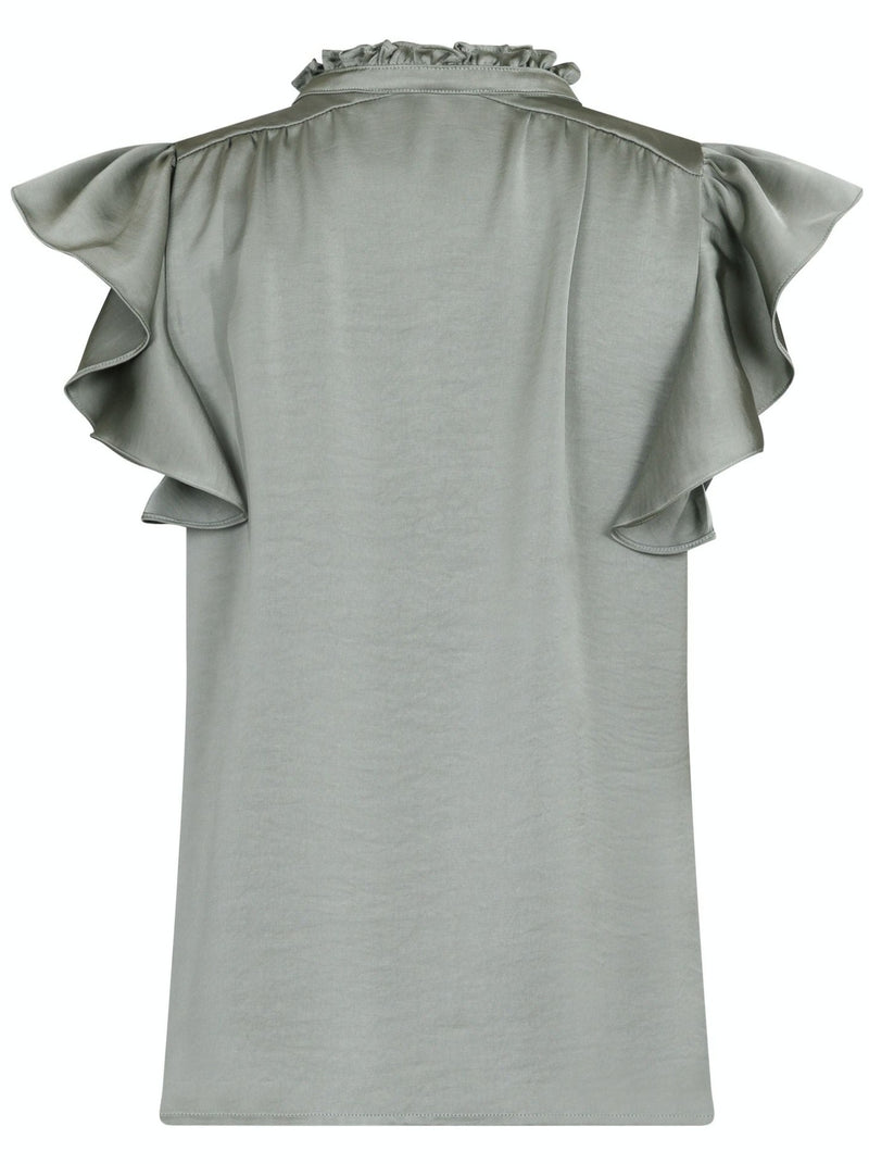 Neo Noir Stella Heavy Sateen Bluse Smoke Green