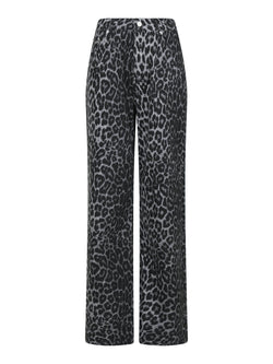 Neo Noir Simona Leopard Bukser Grey Leopard