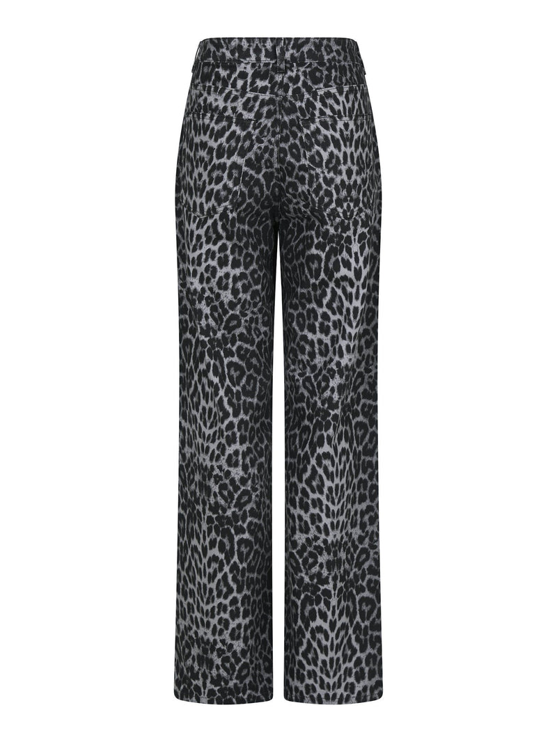 Neo Noir Simona Leopard Bukser Grey Leopard