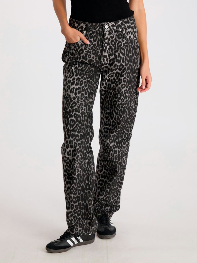 Neo Noir Simona Leopard Bukser Grey Leopard