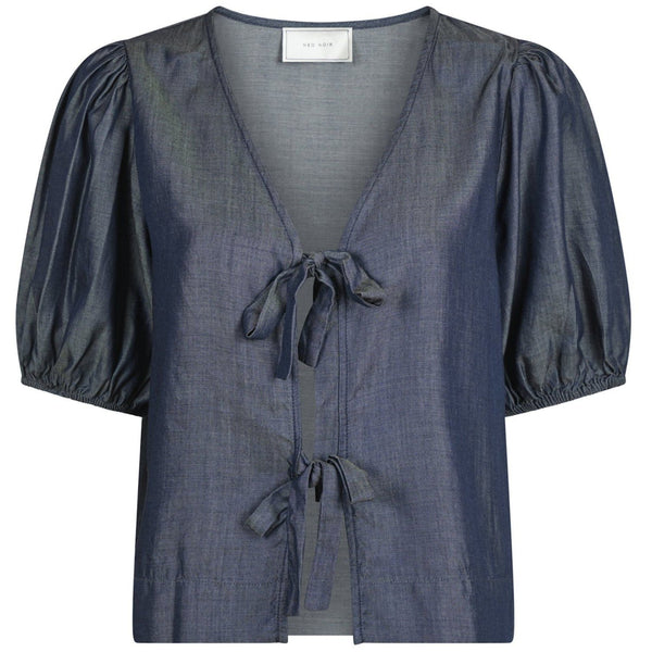 Neo Noir Bianca Chambray Bluse Dark Navy