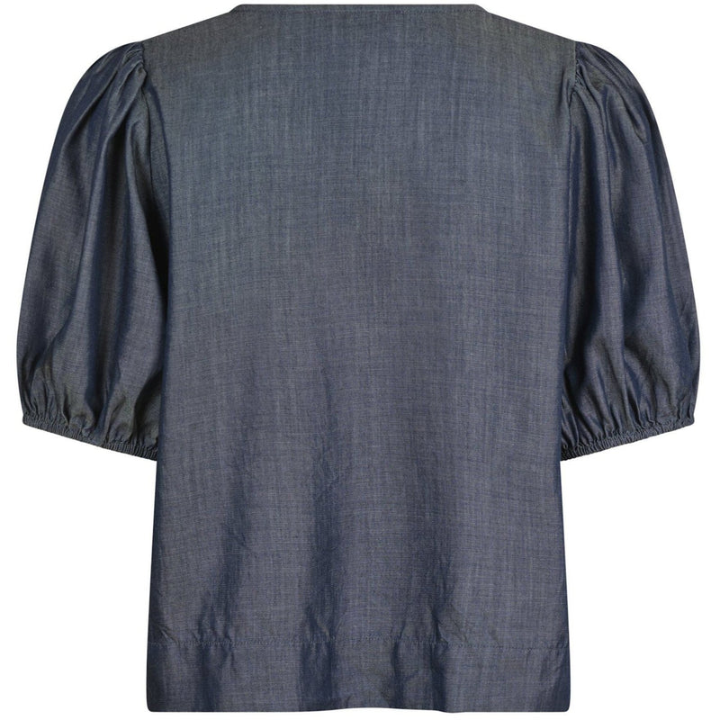 Neo Noir Bianca Chambray Bluse Dark Navy