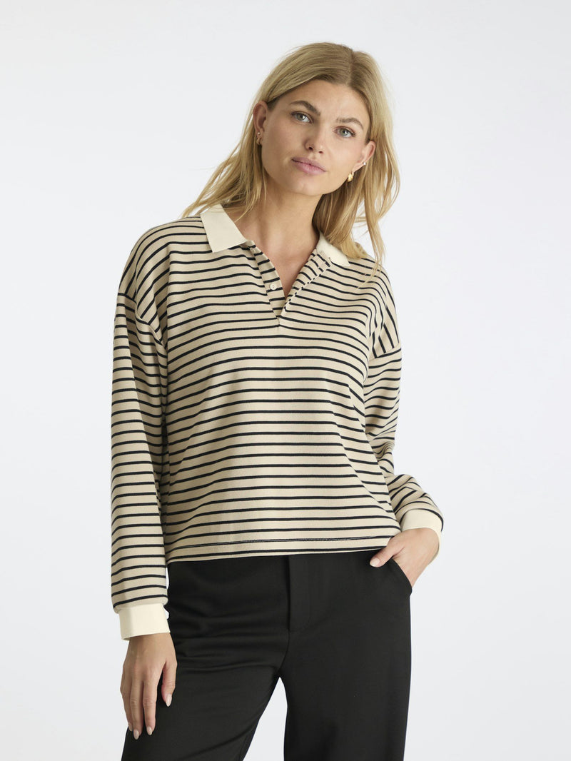 Neo Noir Sara Stripe Polo Bluse