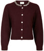 Neo Noir Marie Stone Knit Cardigan Wine