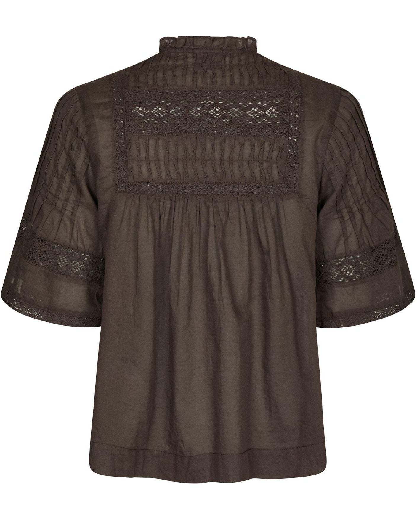 Neo Noir Siama S Voile Bluse Dark Brown NOS26, brun bluse