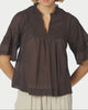Neo Noir Siama S Voile Bluse Dark Brown NOS26