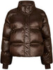 Neo Noir Rhea Shiny Puffer Jakke Dark Brown NOA25