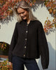 Neo Noir Taura Fluffy Knit Cardigan Dark Brown
