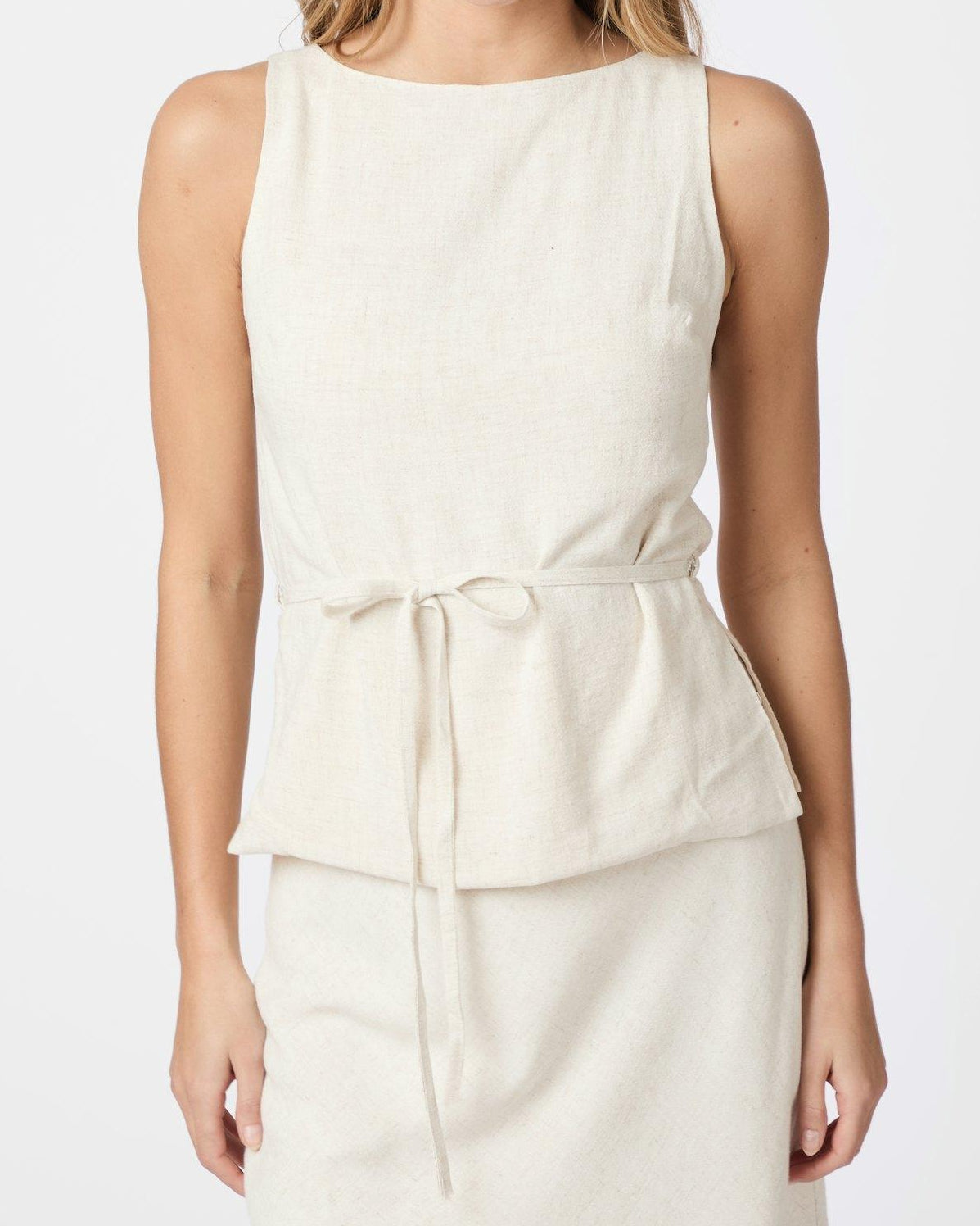 Neo Noir Nassa Linen Top Natural NOS26, fin beige top