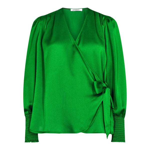 Co'Couture Leika Wrap Bluse Green