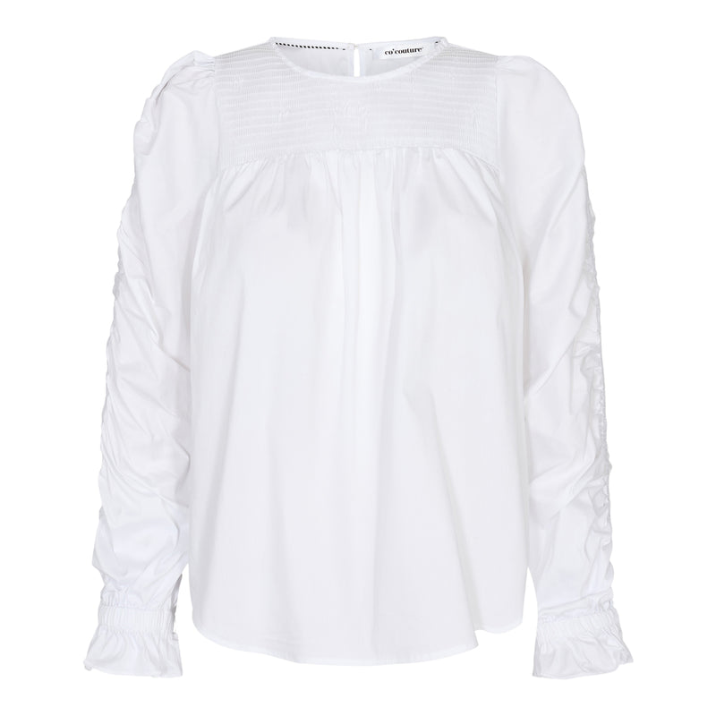 Co'Couture Annah Elastics Bluse Hvid