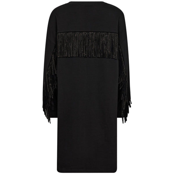 Co'Couture Stud Fringe Sweat Kjole Black