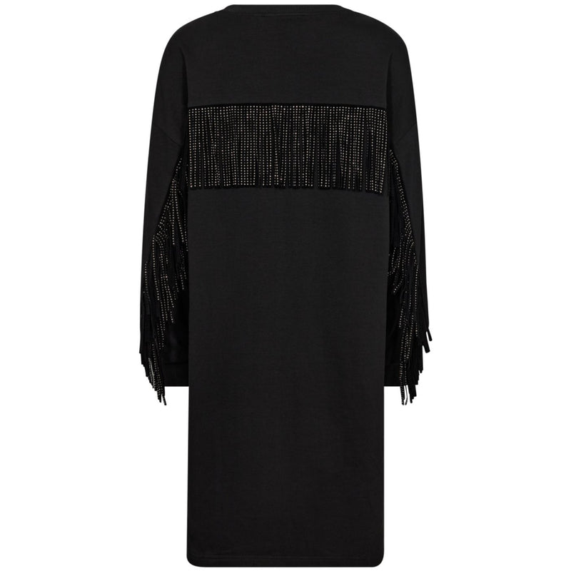 Co'Couture Stud Fringe Sweat Kjole Black