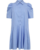 Co'Couture Mica Stripe SS Skjorte Kjole Pale Blue, blå skjortekjole