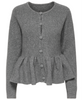 Only Piruet LS Peplum Cardigan Light Grey Melange