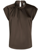 Neo Noir Fleur Drapy Satin Bluse Dark Brown