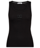 Co'Couture Ganny Rib Solid Emb Tank Top Black