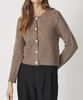 Co'Couture Pointelle New Cardigan Walnut