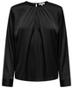 Only Camille LS Satin Detail Top Black