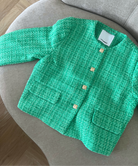 Co'Couture Calvin Boucle Jakke Green, Grøn jakke