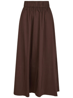 Neo Noir Yara Poplin Nederdel Dark Brown