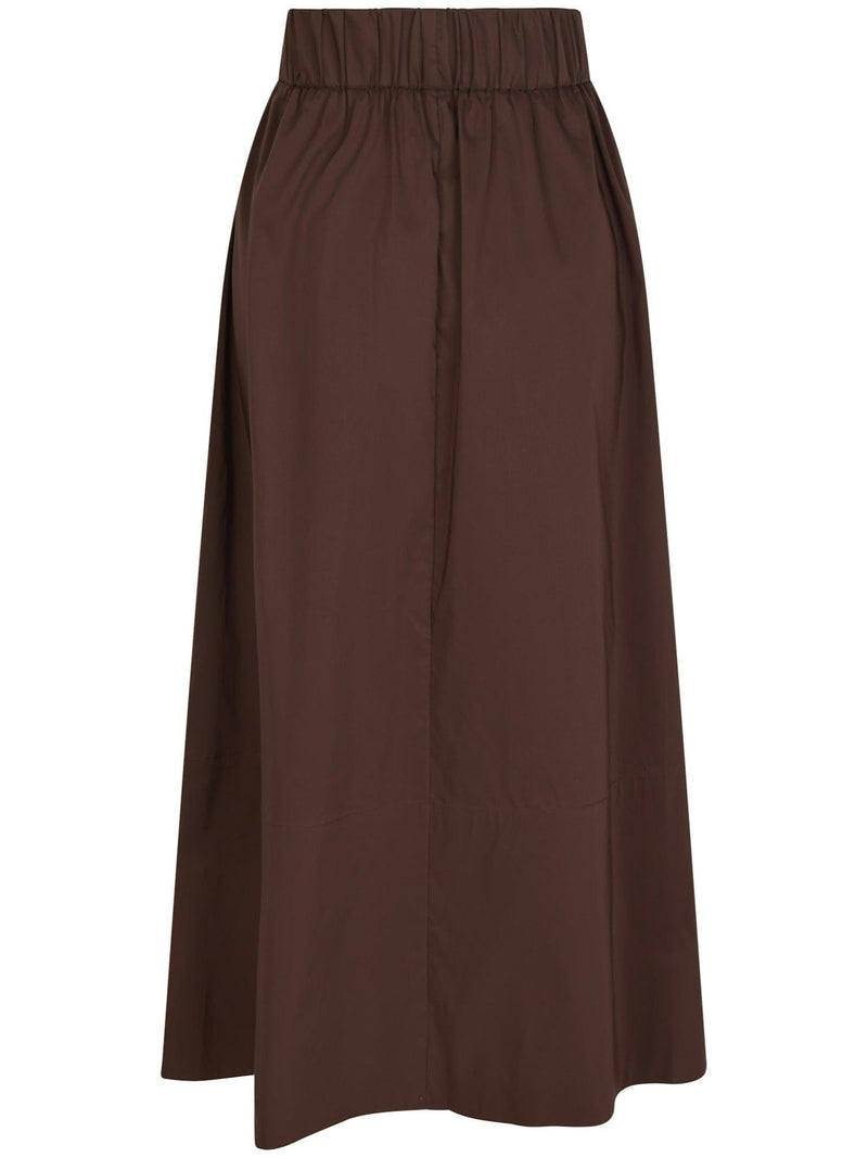 Neo Noir Yara Poplin Nederdel Dark Brown