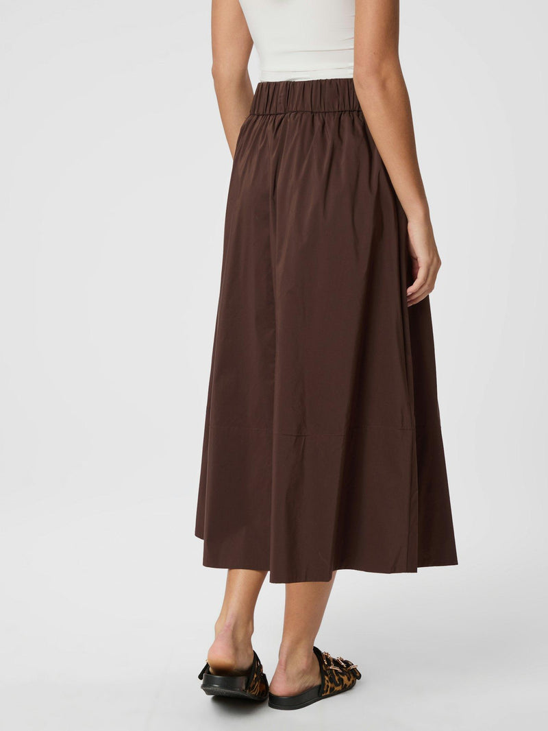 Neo Noir Yara Poplin Nederdel Dark Brown