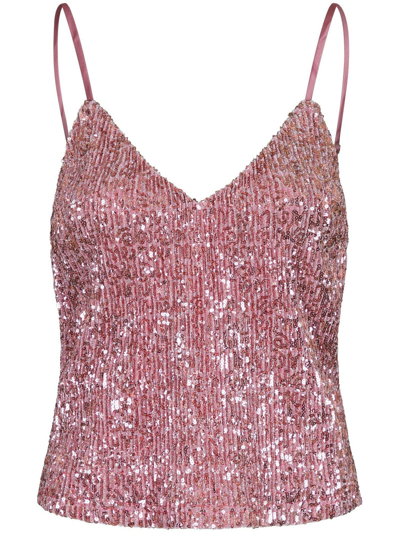 Neo Noir Elinas Glitter Top Rose