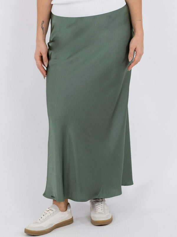 Neo Noir Vicky Heavy Sateen Nederdel Forrest Green