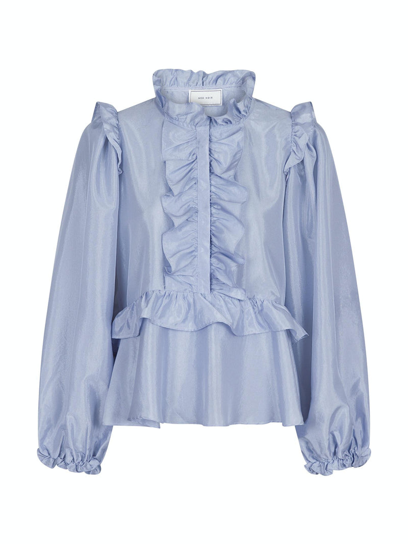 Neo Noir Hawaii Solid Bluse Light Blue