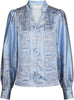 Neo Noir Massima Paisley Border Bluse Light Blue