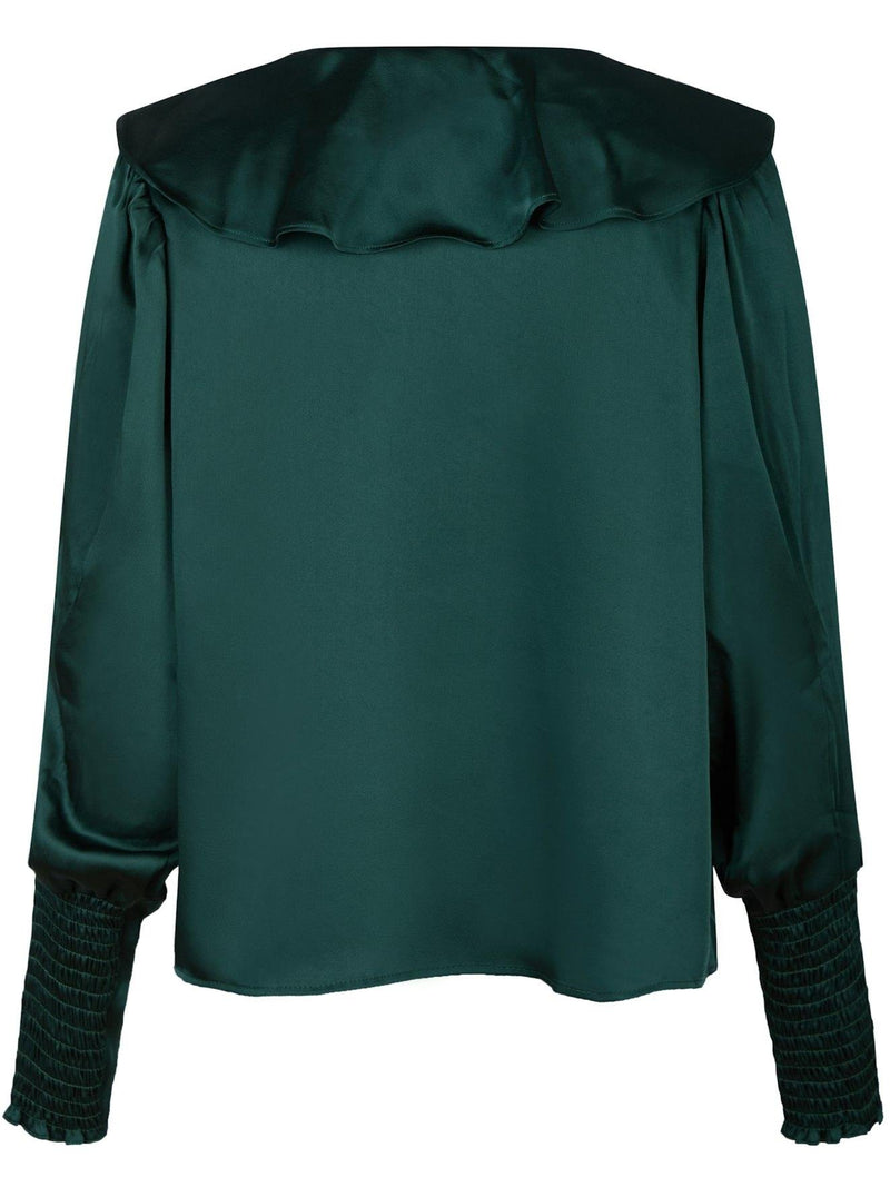 Neo Noir Sandie Sateen Bluse Dark Green