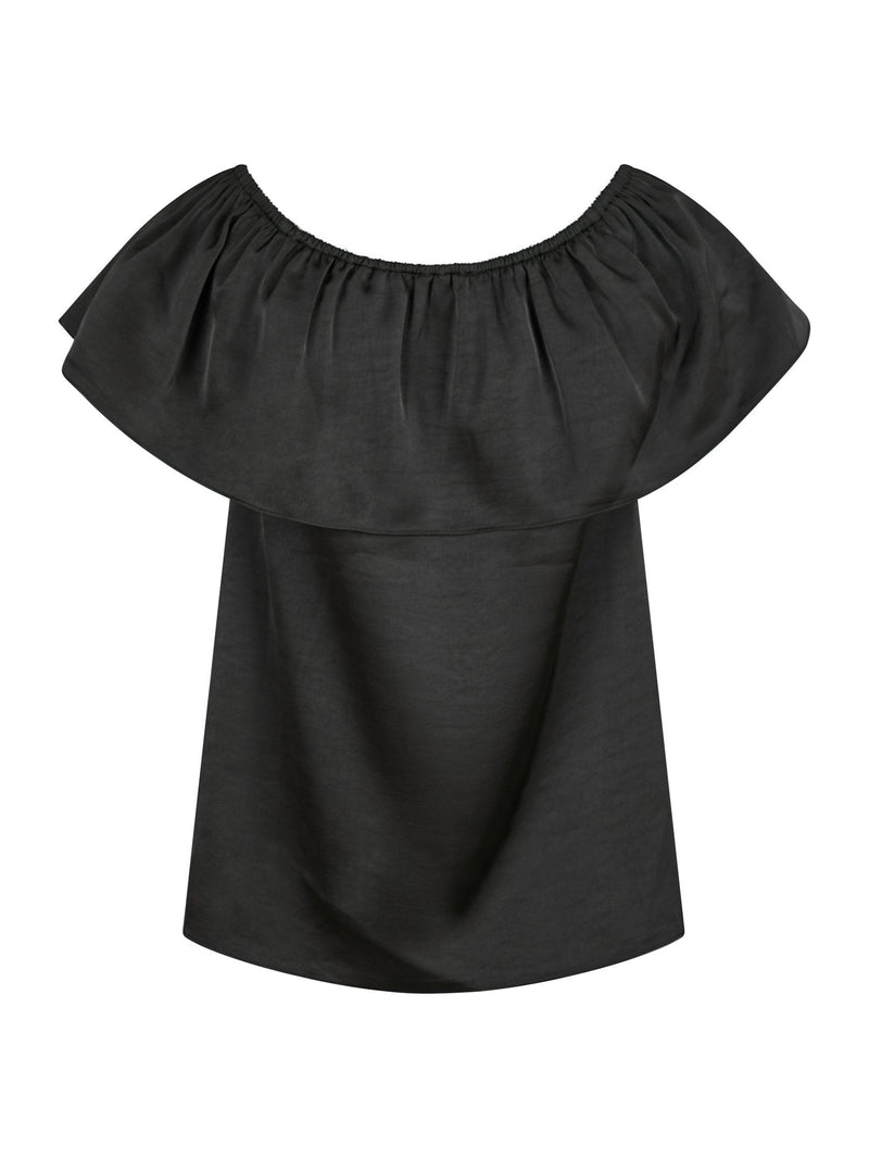 Neo Noir Kris Heavy Sateen Top Black