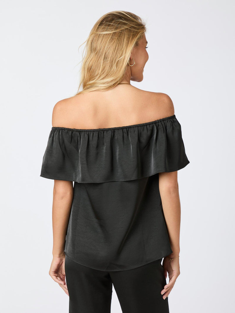 Neo Noir Kris Heavy Sateen Top Black