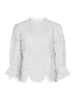 Neo Noir Adela Embroidery Bluse Off White